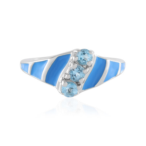Anello in argento con Topazio Blu Svizzero