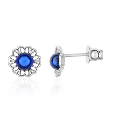 Pendientes en plata con Ámbar colombiano azul