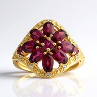 Bague en argent et Grenat Rhodolite
