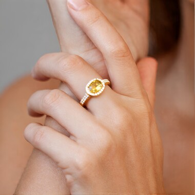 Anillo en plata con Tanzanita amarilla sin calentar