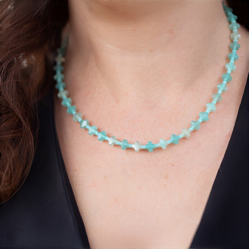Amazonit-Silberhalskette
