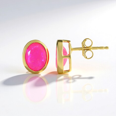 Orecchini in argento con Opale Rosa dell'Etiopia
