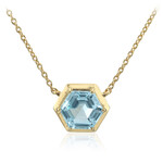 Himmelblauer Topas-Silbercollier