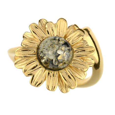 Grüner Baltischer Bernstein-Silberring (dagen)