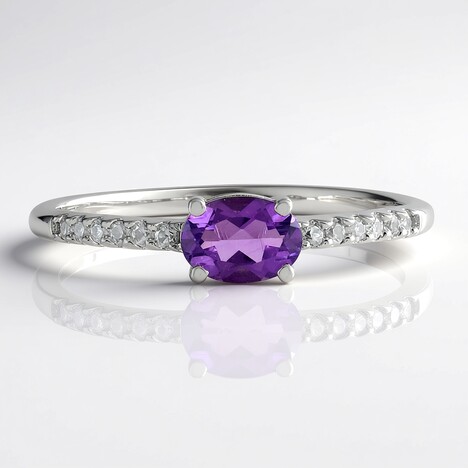 Anello in argento con Ametista del Marocco