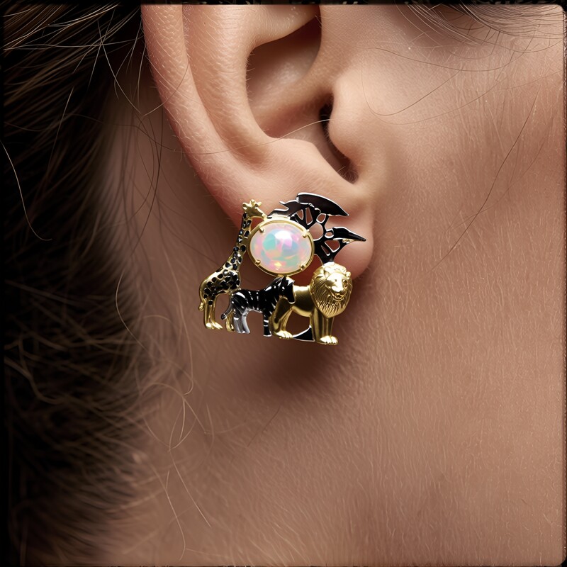 Pendientes en plata con Ópalo de Welo (Gems en Vogue)