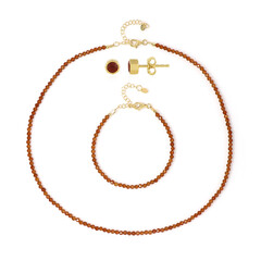 Hessonite Garnet Silver Set