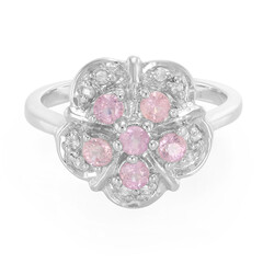 Zilveren ring met Ceylon roze saffieren