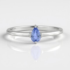 Anello in argento con Zaffiro Ceylon Blu