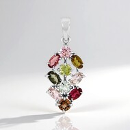 Fancy Tourmaline Silver Pendant