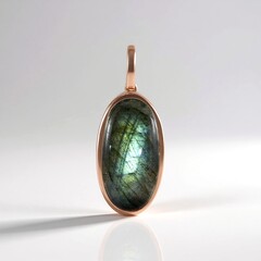 Pendentif en argent et Labradorite verte de Maniry (KM by Juwelo)