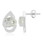 Green Amethyst Silver Earrings (Pallanova)