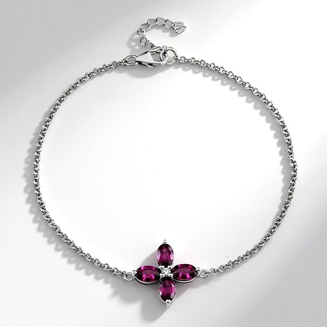 Bracelet en argent et Grenat Rhodolite