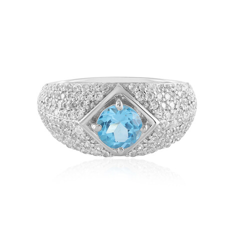 Swiss Blue Topaz Silver Ring (de Melo)