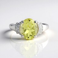 Anillo en plata con Quarzo limón