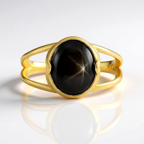 Anello in argento con Zaffiro Stellato Nero (de Melo Essence)