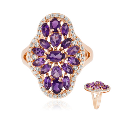 Anello in argento con Ametista Zambiana