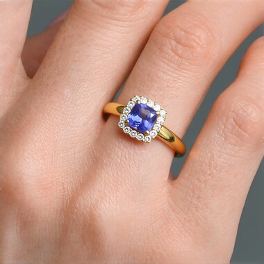 AAA-Tansanit-Goldring