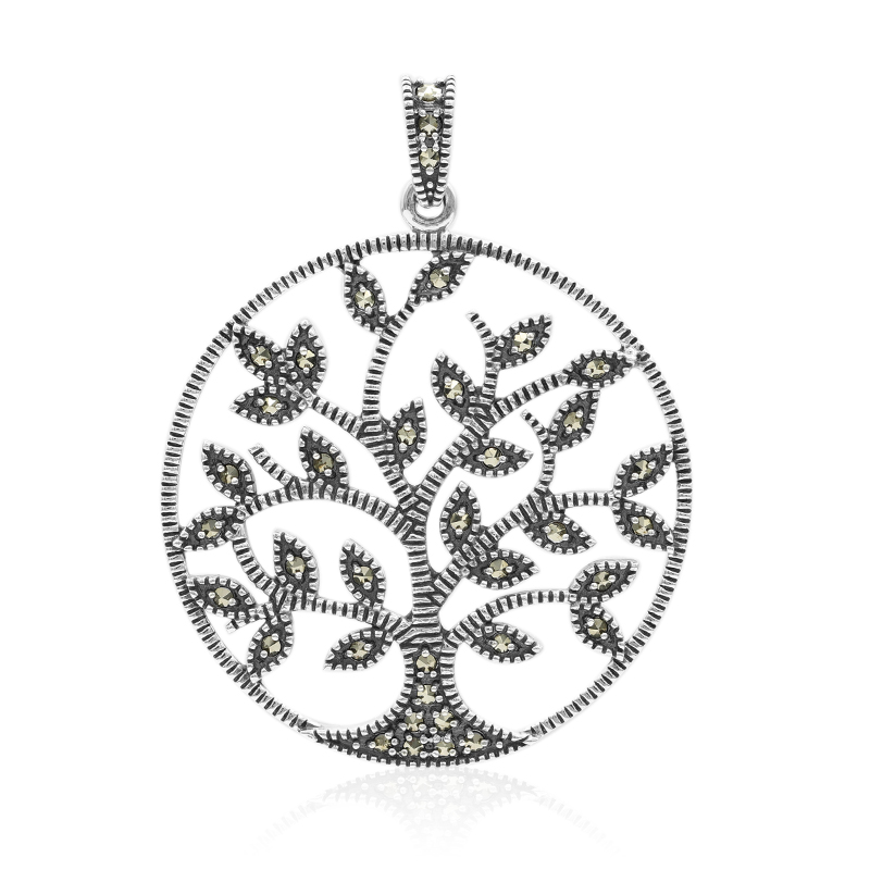 Superbe pendentif ancien ART DECO Hématite et Marcassites