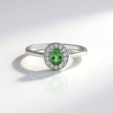 Anillo en plata con Apatita Cromada
