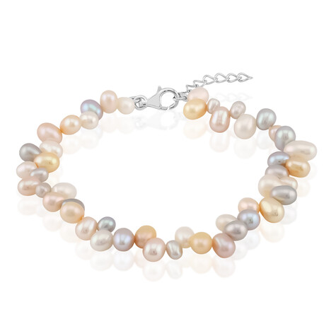 Bracciale in argento con Perla d'Acqua Dolce Bianca (TPC)
