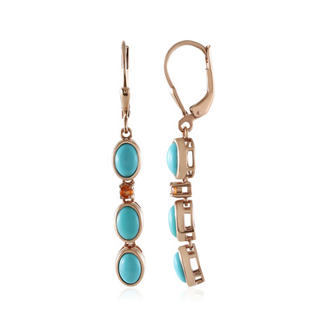 Boucles d&#039;oreilles en argent et Turquoise Sleeping Beauty (KM by Juwelo)