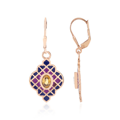 Mandarin-Zirkon-Silberohrringe