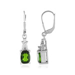 Russischer Diopsid-Silberohrringe