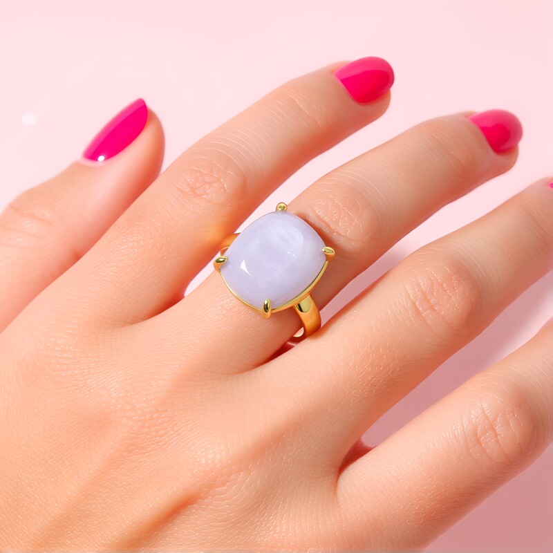 Lavendel-Jadeit-Silberring (Annette)