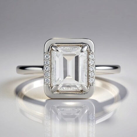 Anello in argento con Topazio Bianco