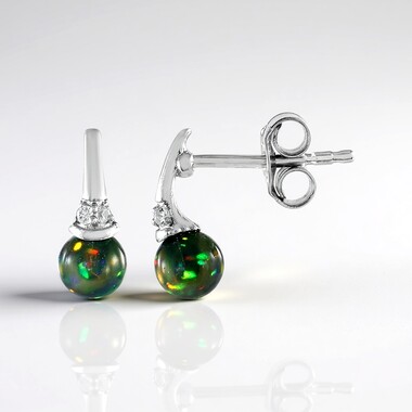 Boucles d'oreilles en argent et Opale Mezezo (de Melo Essence)