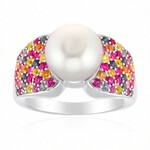 Anello in oro con Perla dei Mari del Sud Argentata (Michelle Albala)