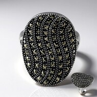 Anello in argento con Marcassite (Annette classic)