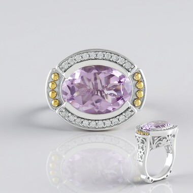 Rose de France Amethyst Silver Ring (Dallas Prince Designs)