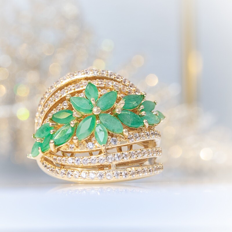 Brasilianischer Smaragd-Silberring