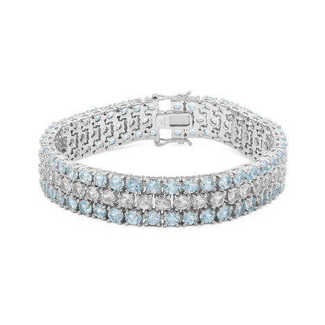 Bracciale in argento con Topazio Blu Cielo