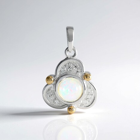 Ciondolo in argento con Opale di Welo (Granulieren)