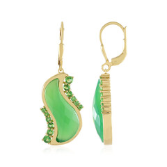 Zilveren oorbellen met groene chalcedoonstenen (KM by Juwelo)