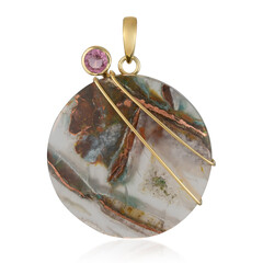 Colgante en plata con Calcedonia de Venus