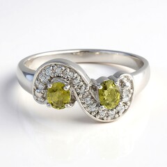 Anello placcato in platino con Tormalina Cuprian