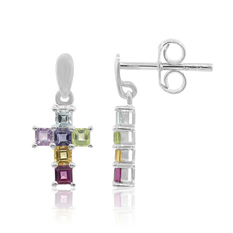 Edelstein-Silberohrringe