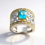 Anello in argento con Topazio Blu Paraiba (Gems en Vogue)