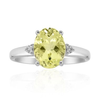 Anillo en plata con Citrino de color limón
