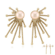 Pendientes en plata con Perla durazno Freshwater (TPC)
