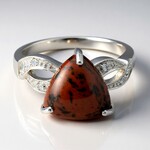 Anello in argento con Ossidiana Mogano