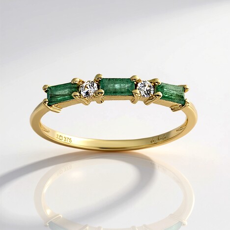 Bague en or et Emeraude de Zambie (de Melo Gold)
