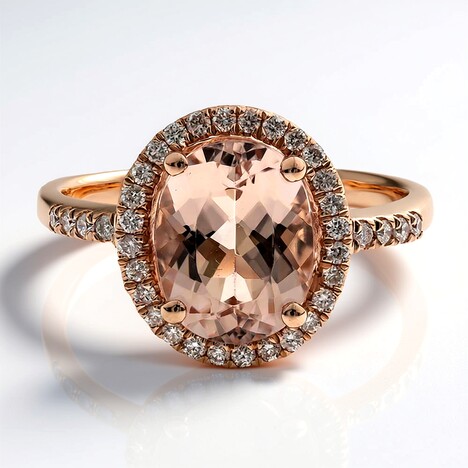 Anello in oro con Morganite AAA