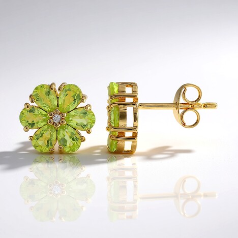 Orecchini in argento con Peridoto della Birmania