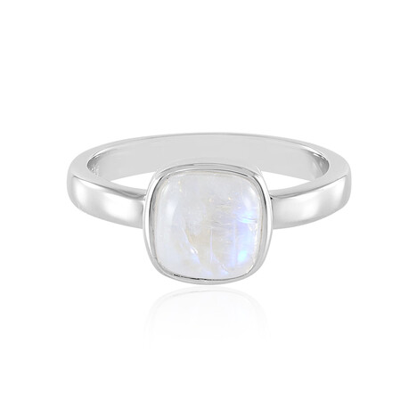 Regenbogen-Mondstein-Silberring