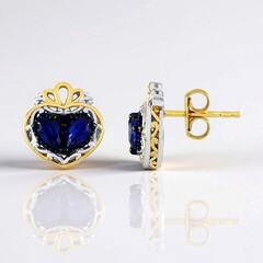 Pendientes en plata con Espinela azul cobalto